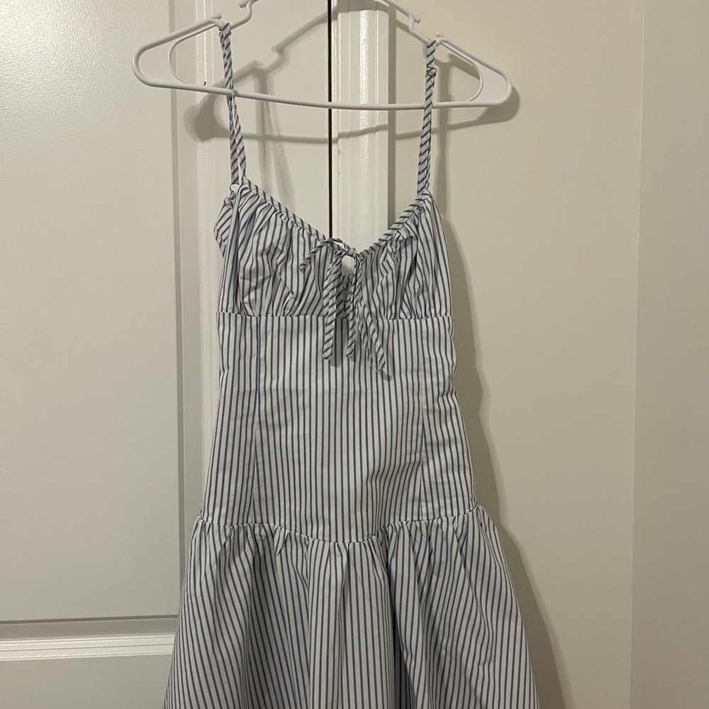 Cotton Candy Blue and White Striped Dress